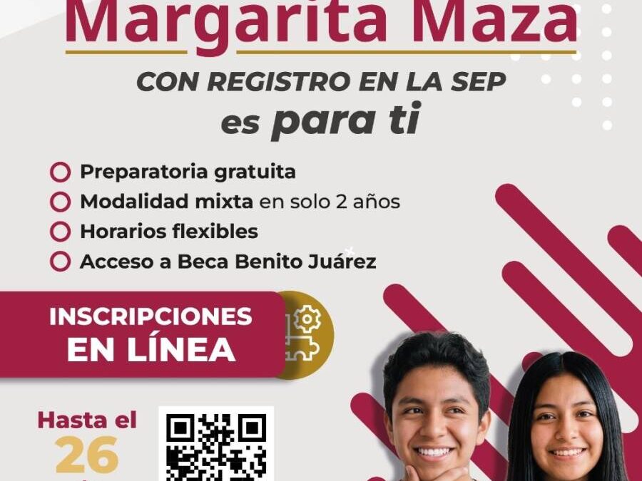Continúa abierta inscripción al Bachillerato Margarita Maza en Xoxocotlán