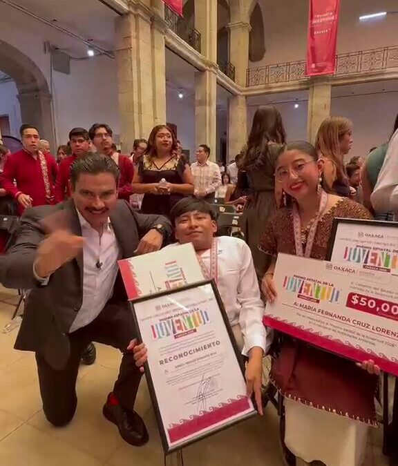 El presidente municipal de Oaxaca de Juárez destaca el talento y compromiso de los galardonados con el Premio Estatal de la Juventud 2026