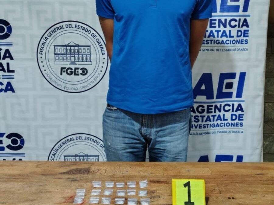 FGEO detiene en flagrancia a hombre con posesión de droga en el Valle de Etla
