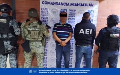 Fiscalía de Oaxaca ejecuta orden de aprehensión por violación y violencia familiar, en colaboración con autoridades del Estado de México