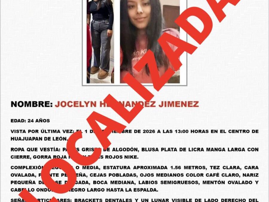 Fiscalía de Oaxaca localiza a mujer reportada como no localizada en Huajuapan de León; coordinación con autoridades de Puebla permite su resguardo