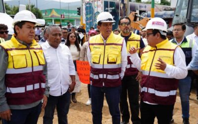 Gobernador Salomón Jara y director de Ceabien supervisan trabajos en la Avenida El Rosario