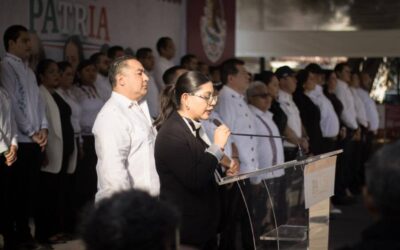 Participa Semovi en ceremonia de Izamiento de la Bandera Nacional por el Mes de la Patria