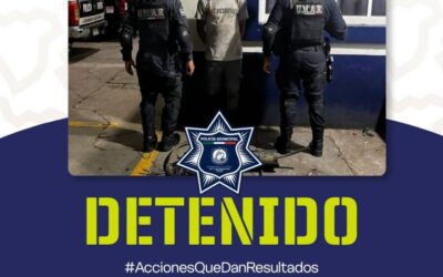 Policía Municipal detiene a persona por presunto robo de cableado en Héroes de Chapultepec