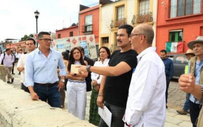 Ray Chagoya supervisa trabajos de rehabilitación y mantenimiento del Palacio Municipal de Oaxaca de Juárez