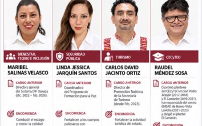 Bienestar, Seguridad Pública, Turismo y CECyTEO tienen nuevos responsables en Oaxaca