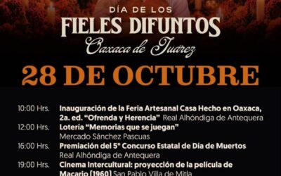 Celebración de Fieles Difuntos 2026 en Oaxaca de Juárez ofrece actividades familiares