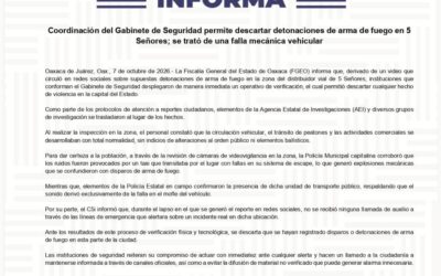 Coordinación del Gabinete de Seguridad permite descartar detonaciones de arma de fuego en 5 Señores; se trató de una falla mecánica vehicular