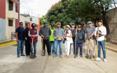 Tequio vecinal fortalece la limpieza y el cuidado de espacios públicos en San Martín Mexicapam